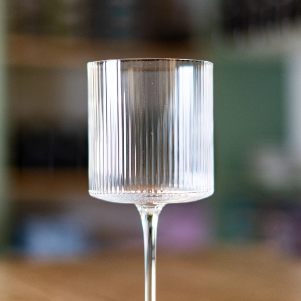 Ribbed Stem Wine Glass