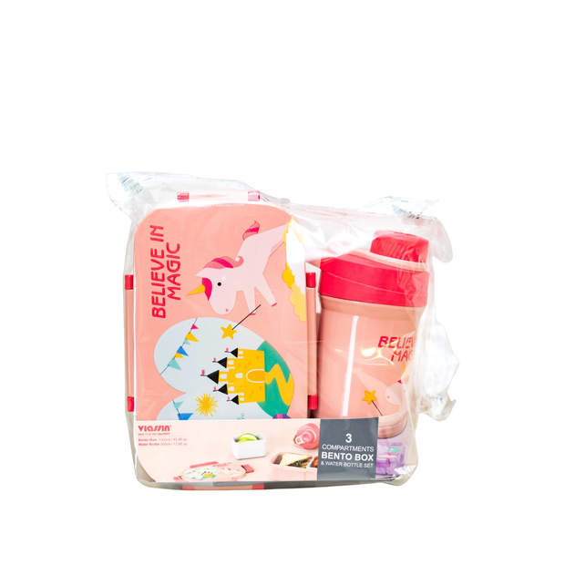 Bento Box 3 Compartment & Water Bottle Set