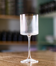 Ribbed Stem Wine Glass