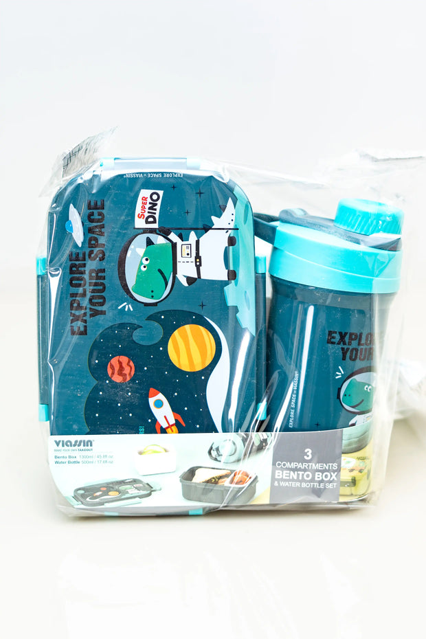 Bento Box 3 Compartment & Water Bottle Set