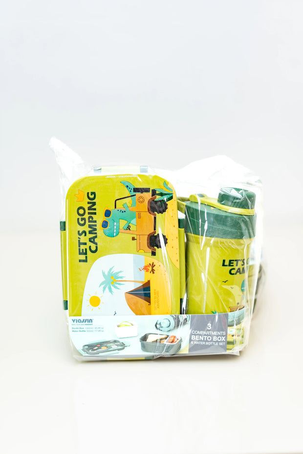 Bento Box 3 Compartment & Water Bottle Set