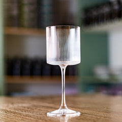 Ribbed Stem Wine Glass