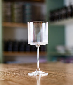 Ribbed Stem Wine Glass