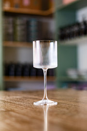 Ribbed Stem Wine Glass