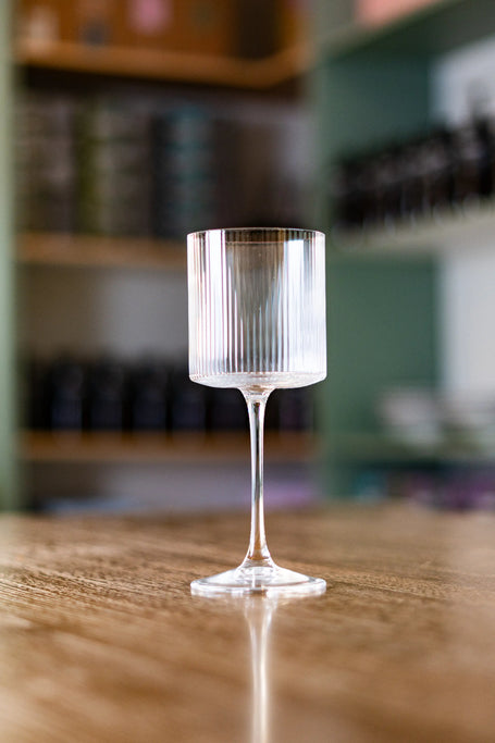 Ribbed Stem Wine Glass