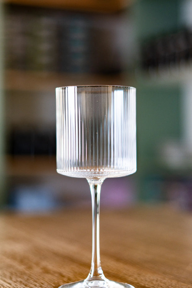 Ribbed Stem Wine Glass