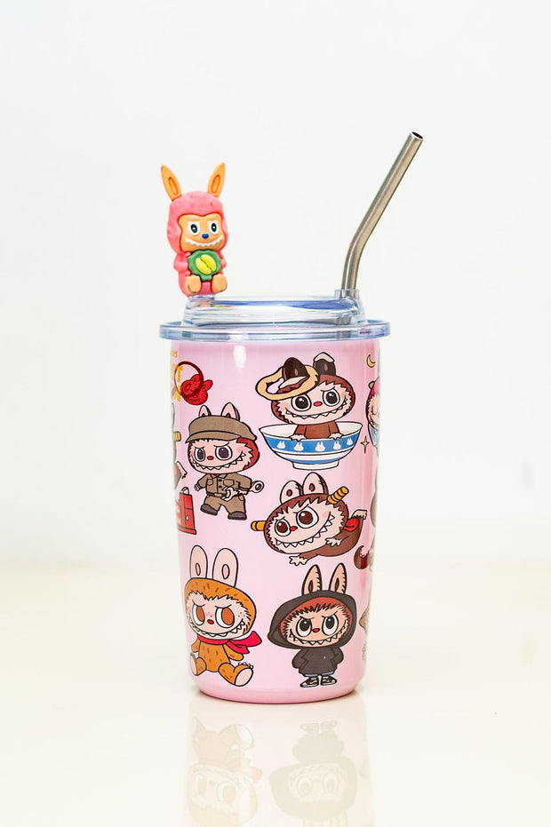Labubu Inspired Stainless Steel Coffee Cup - 600ml